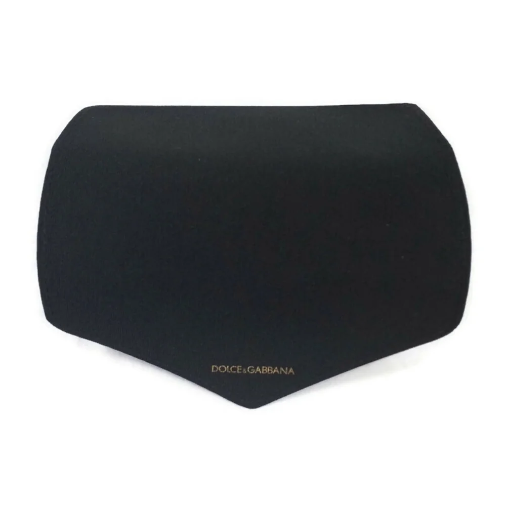 Dolce & Gabbana Black Minimalist Structured Fabric Envelope Eyewear Glasses Case